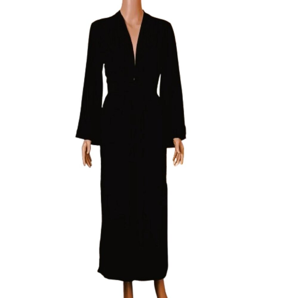 Women's Black Long Sleeve Jumpsuit Romper